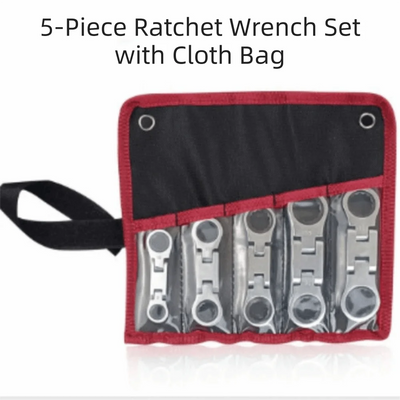 5-Piece Flex-Head Ratcheting Wrench Set (8–19mm)