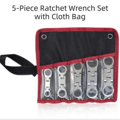 5-Piece Flex-Head Ratcheting Wrench Set (8–19mm)