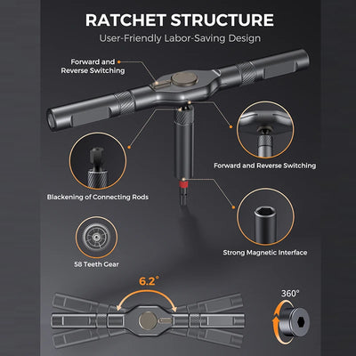 74-in-1 Magnetic Ratchet Screwdriver Set