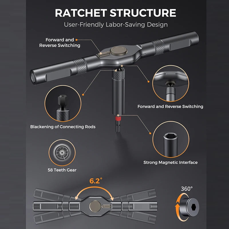 74-in-1 Magnetic Ratchet Screwdriver Set