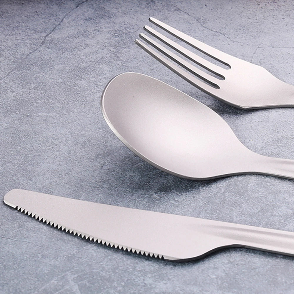 4-in-1 Titanium Camping Cutlery Set