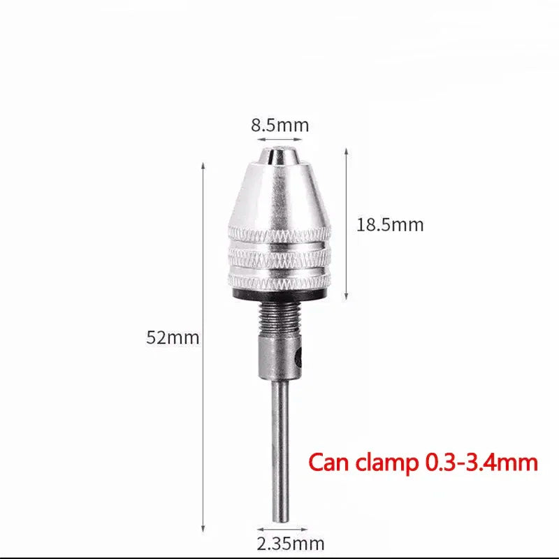 1/4" Hex Shank Keyless Drill Chuck Adapter (0.3mm–6.5mm Clamping Range)