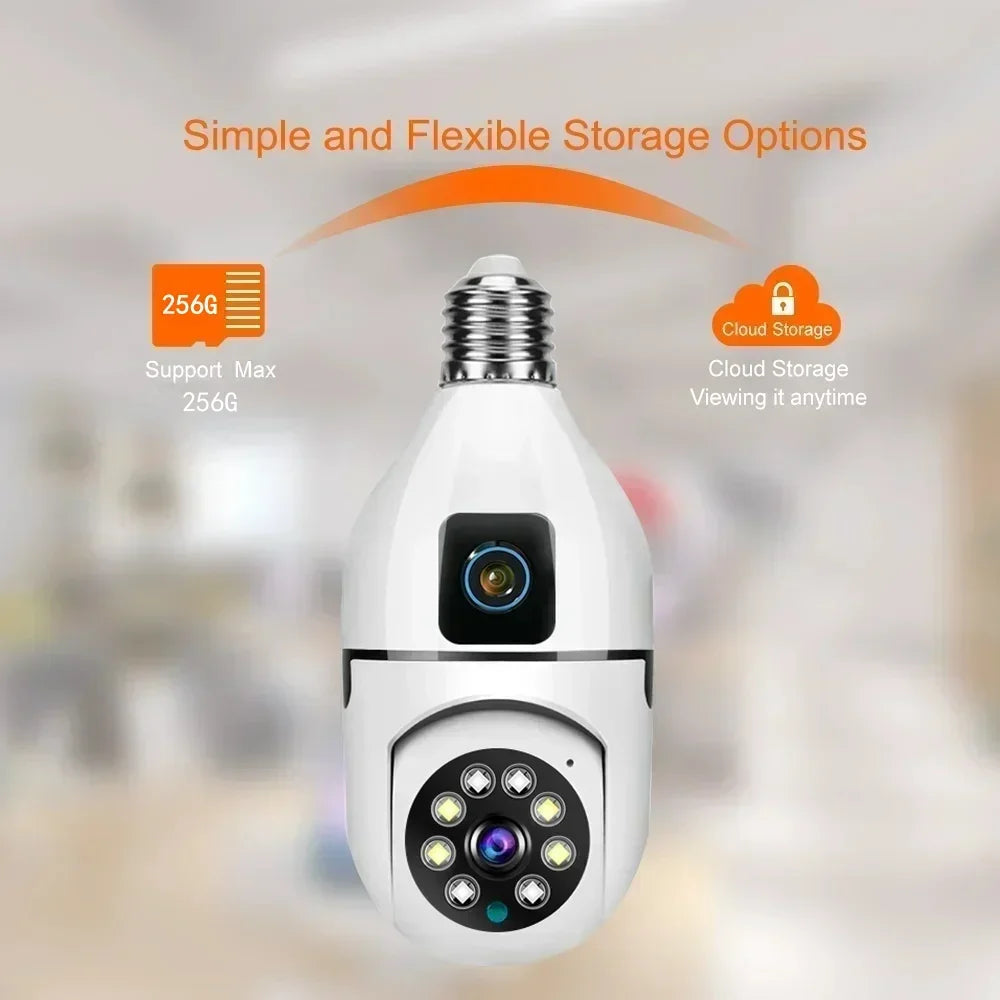 8MP Dual-Lens E27 WiFi Security Camera