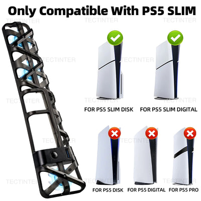 PS5 Slim Cooling Fan with RGB Lighting & USB 3.0 Port