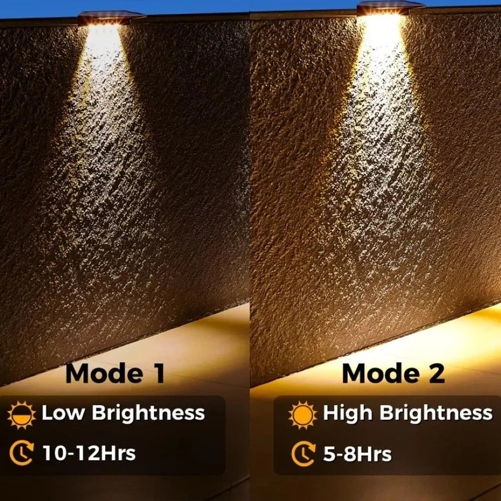2 Pack Solar Wall Lights – 4 LED Outdoor