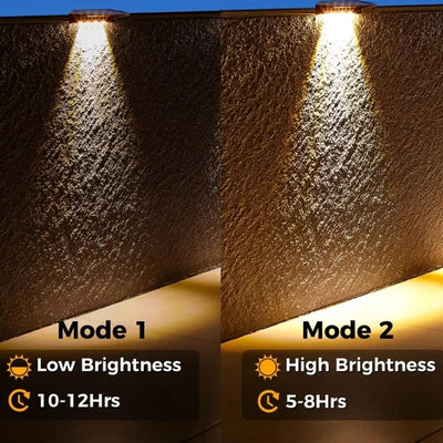 2 Pack Solar Wall Lights – 4 LED Outdoor