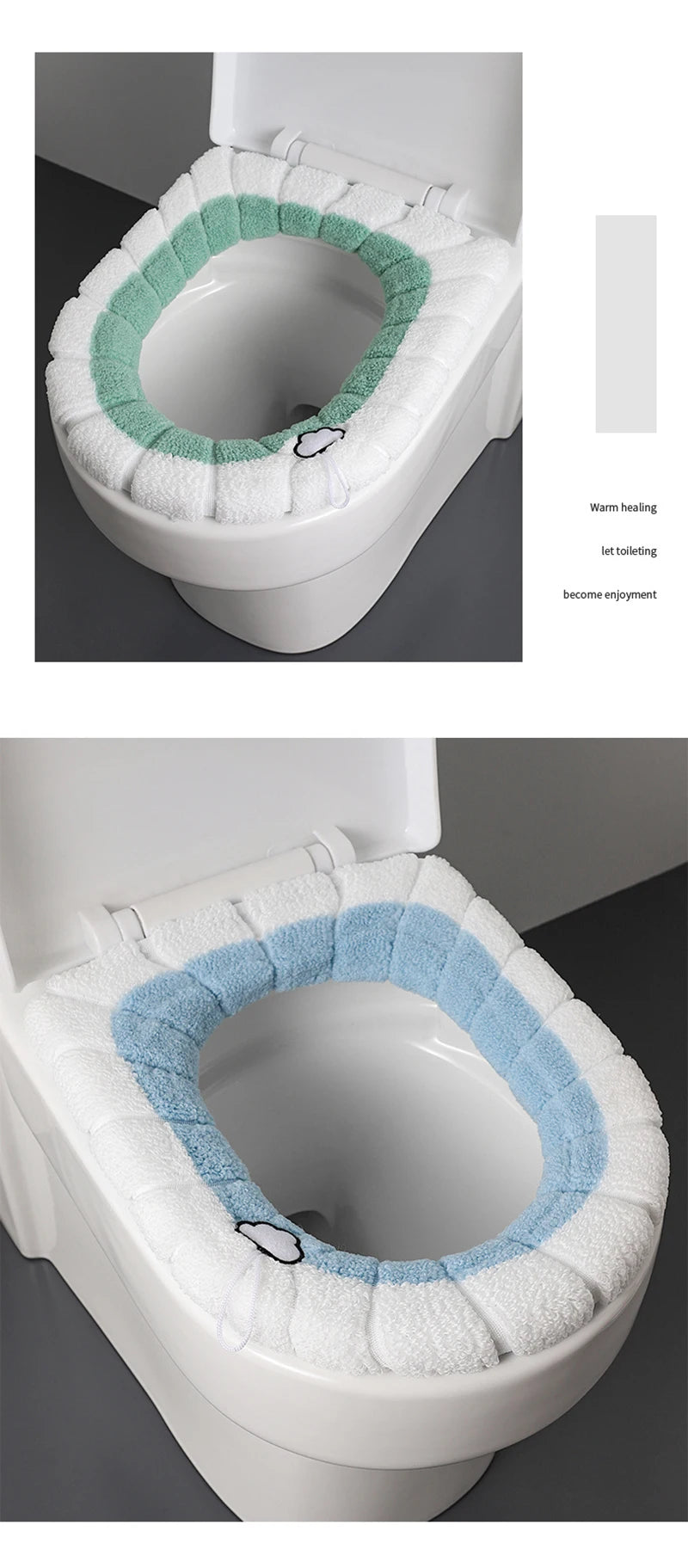 Soft Plush Toilet Seat Cover with Handle – Warm & Reusable