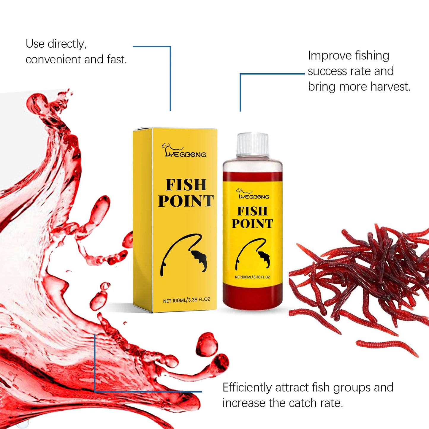 Red Worm Fish Attractant Oil 3.4oz (100ml)