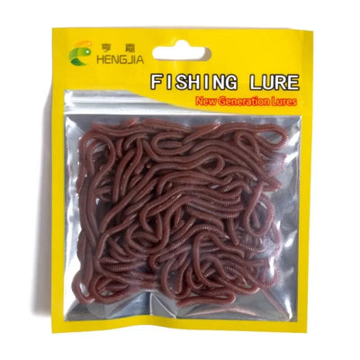 50-Piece Ultra-Realistic Soft Plastic Earthworm Lures