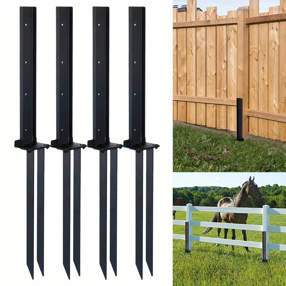 1/2 Pack Heavy-Duty Steel Fence Post Repair Kit with Ground Spike