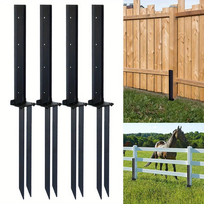 1/2 Pack Heavy-Duty Steel Fence Post Repair Kit with Ground Spike