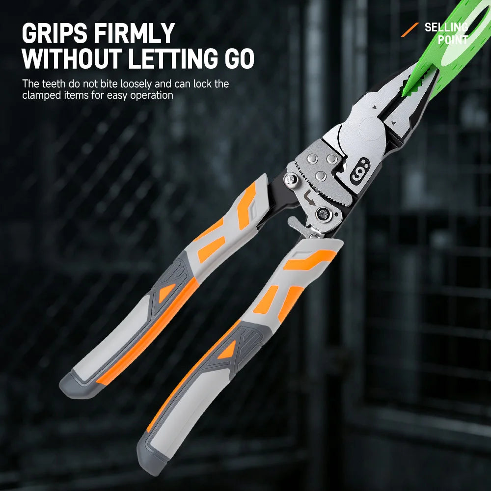 Self-Locking Ratchet Wire Cutter Pliers