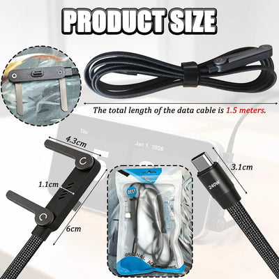 240W Fast Charging Cable with Phone Stand