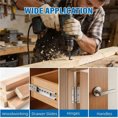 WORTHOWN 6-Pc Self-Centering Hinge Drill Bit Set