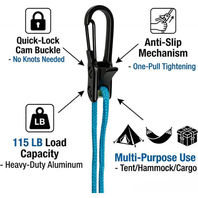 6-Pack Heavy-Duty Roller Rope Tensioners