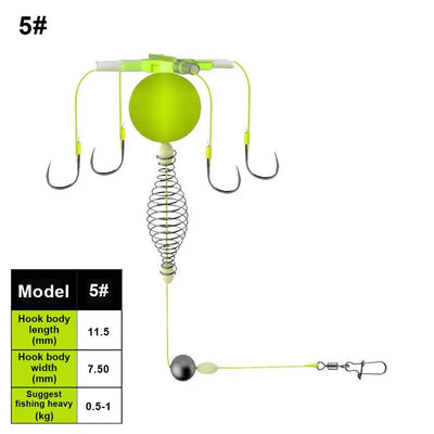 All-in-One Feeder Spring Bait Rig with 4 Hooks