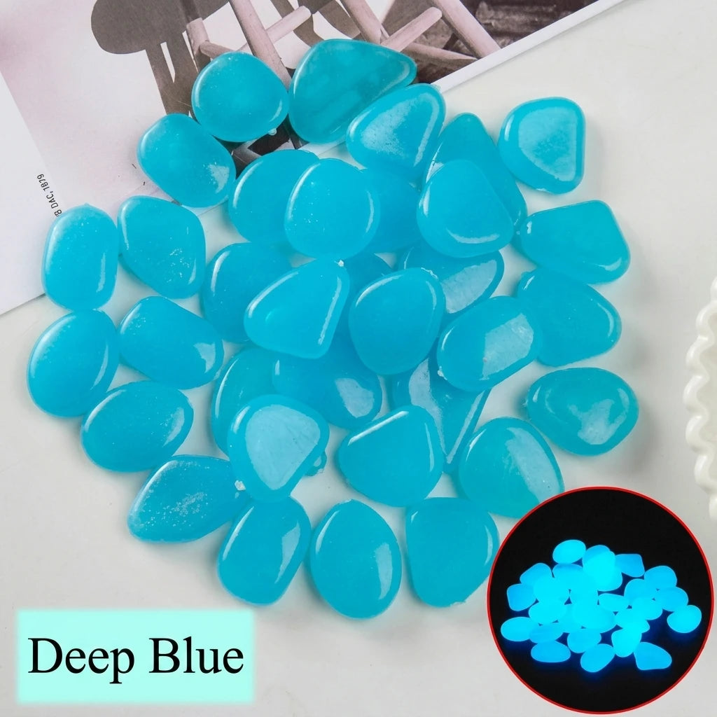 100Pcs Luminous Stones for Garden Path & Walkways