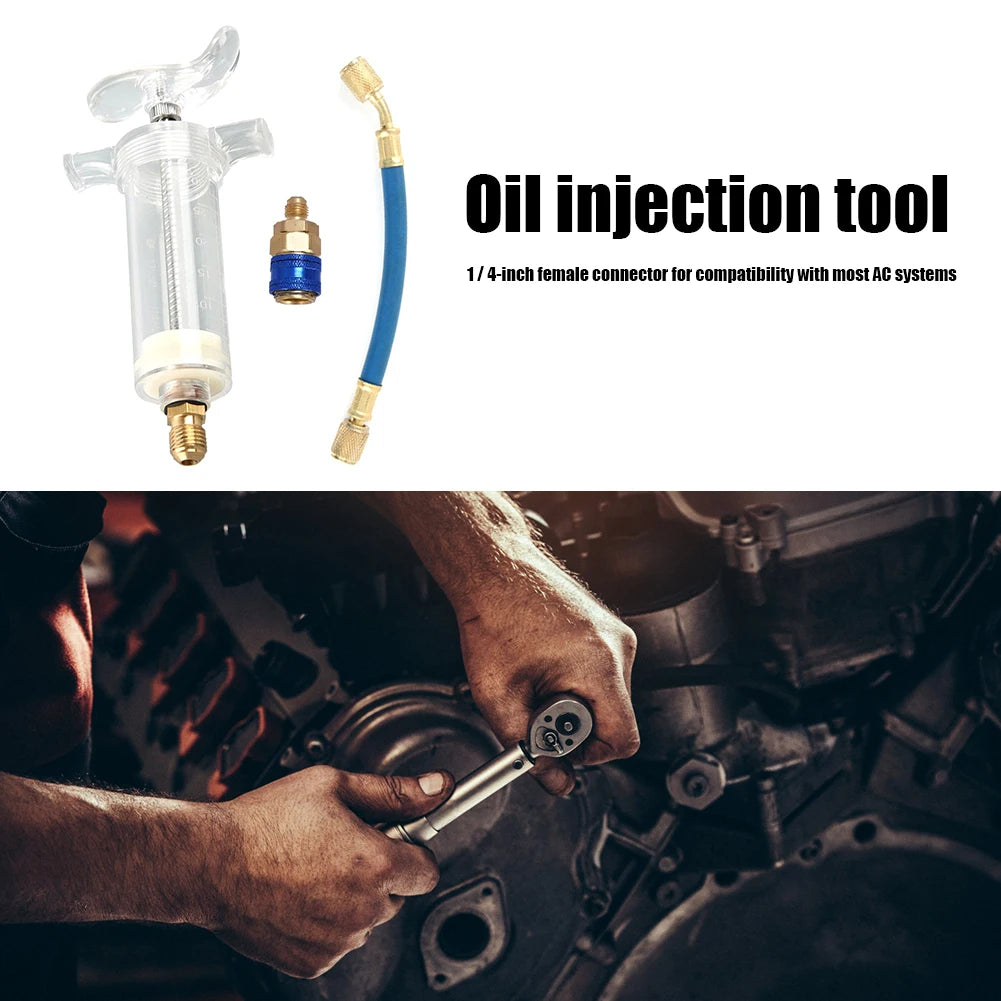 R134A A/C Oil Injector with Quick Coupler