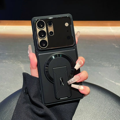 Camera Lens Cap & Magnetic Holder Phone Case for Samsung Galaxy Series
