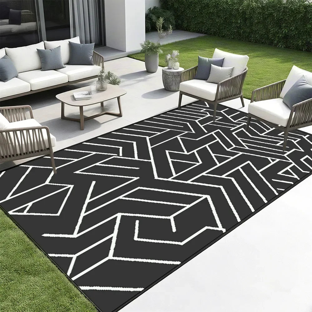 Reversible Waterproof Outdoor Plastic Straw Mat