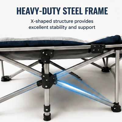 Heavy-Duty Folding Camping Cot with Padded Mattress