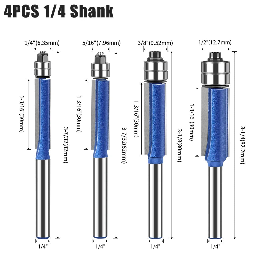 Flush Trim Router Bit with Dual Bearings