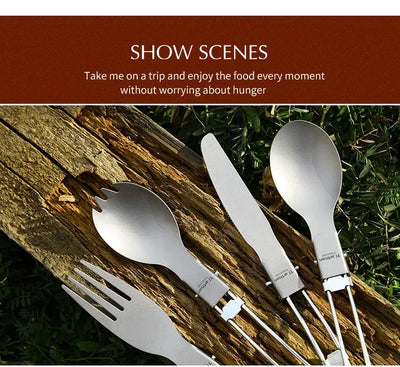 Titanium Foldable Cutlery Set