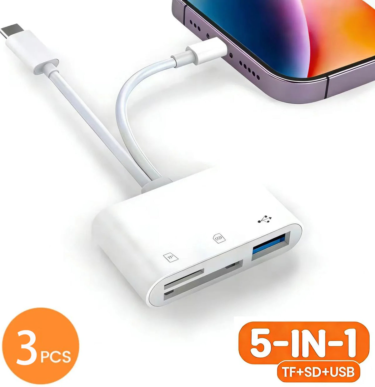 5-in-1 USB 3.0 SD & TF Card Reader Adapter