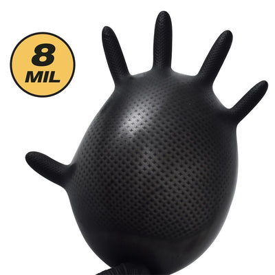 Heavy Duty Black Nitrile Gloves - Premium Quality