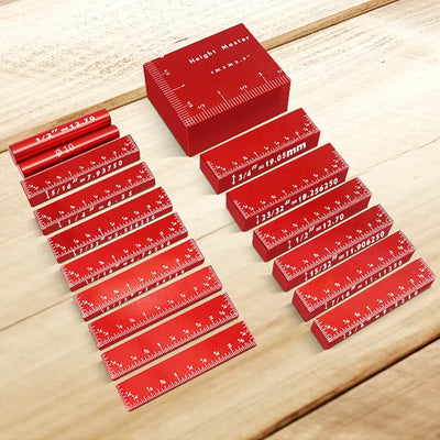17-Piece Precision Aluminum Setup Block Bar Gauge Set