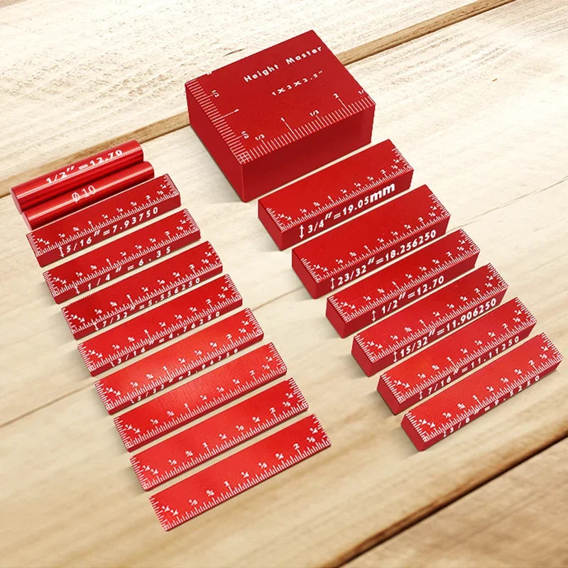 17-Piece Precision Aluminum Setup Block Bar Gauge Set