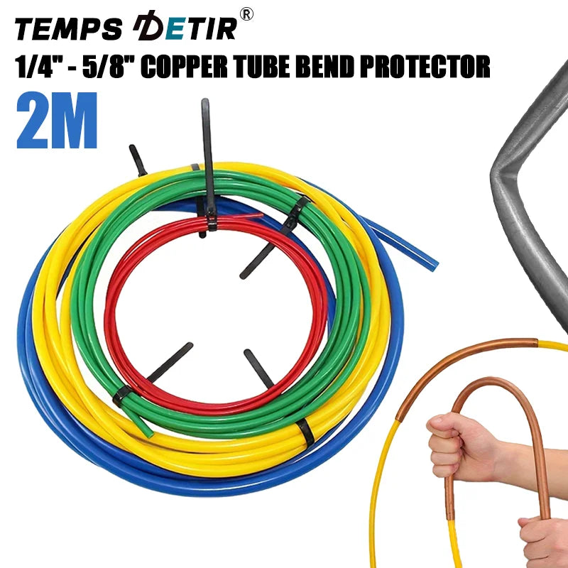 4-Piece Flexible PE Copper Pipe Bender & Protector Set (2m)