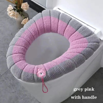 Soft Plush Toilet Seat Cover with Handle – Warm & Reusable