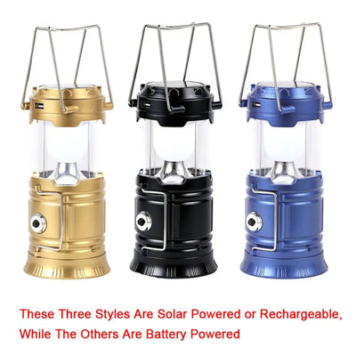 Solar & Battery Emergency Portable LED Camping Lantern