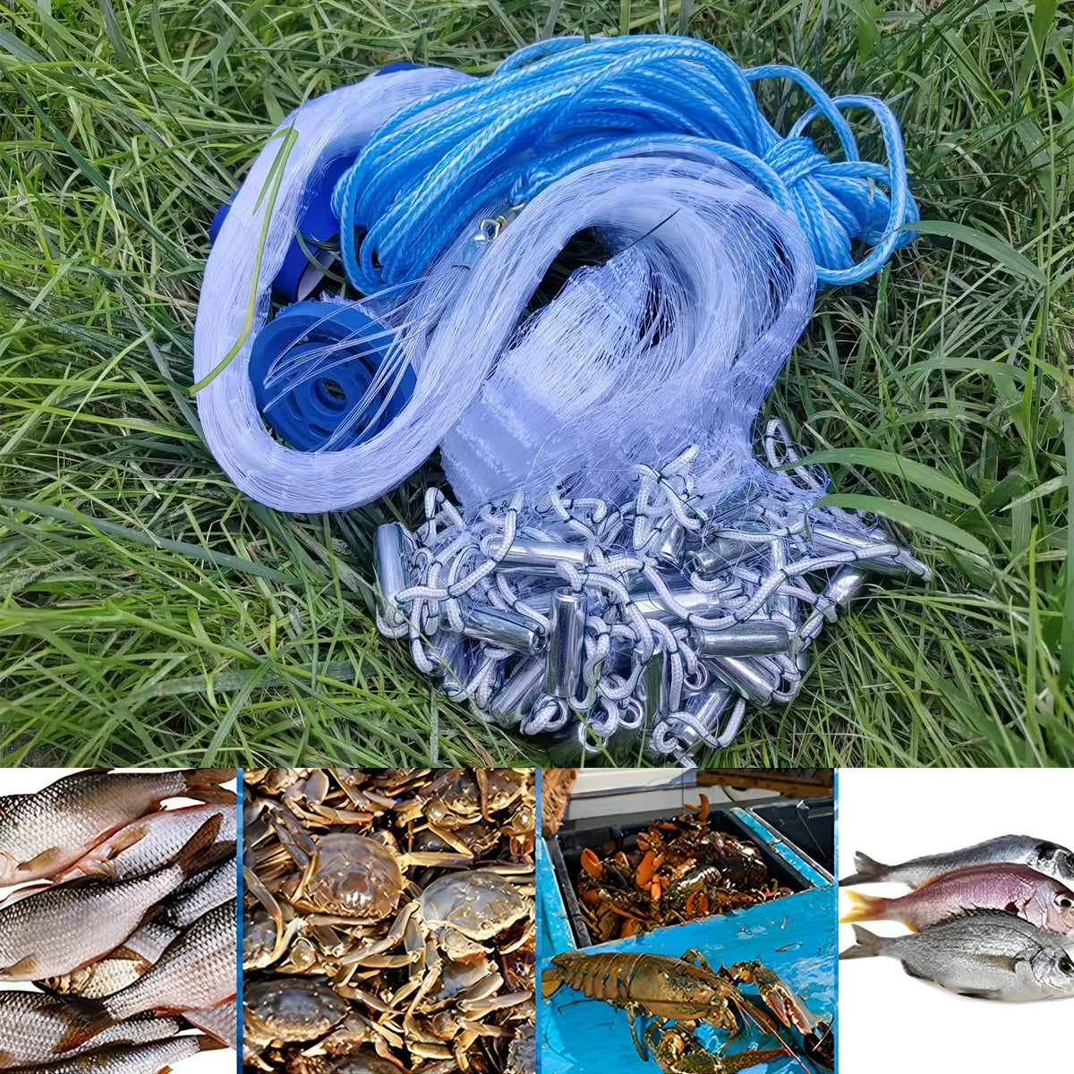 Easy-Throw Nylon Fishing Cast Net