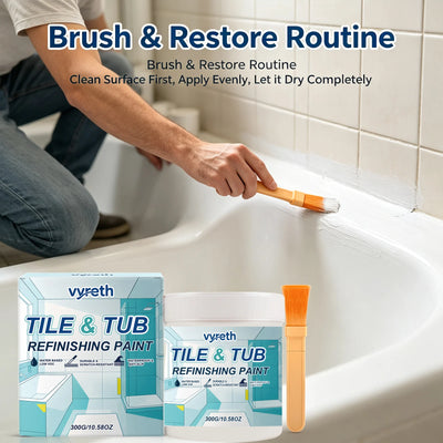 Tile & Tub Refinishing Paint – Waterproof Bathtub, Sink & Tile Repair Coating (10.6 oz)