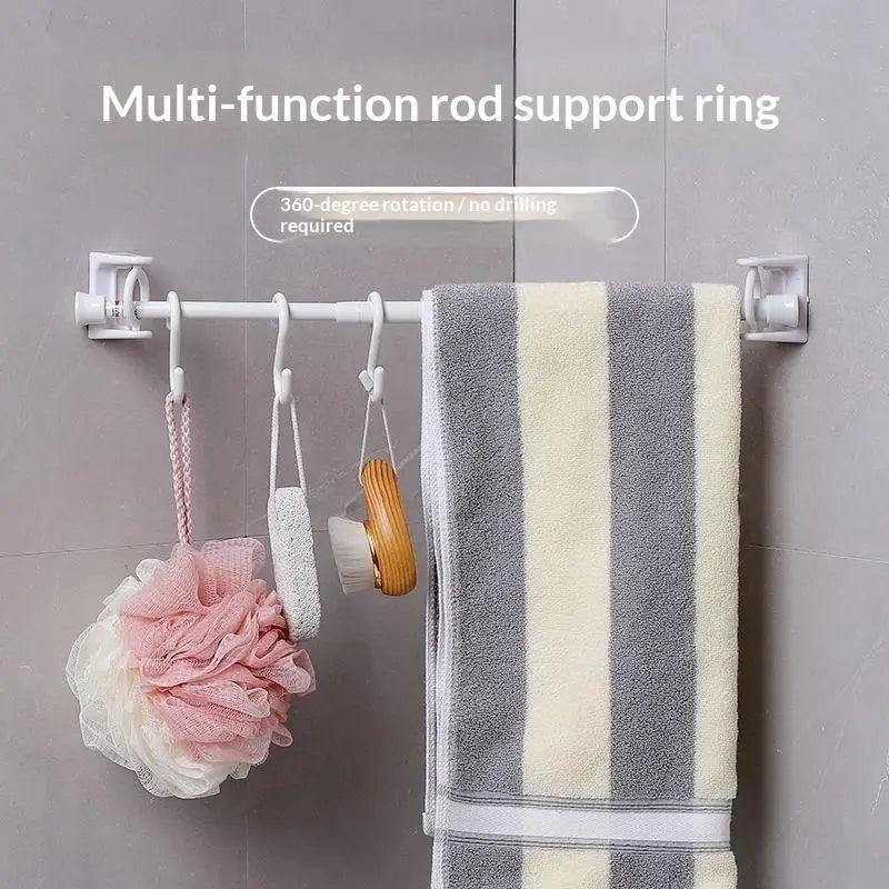 360° Rotatable Self-Adhesive Curtain Rod Brackets (2 Pcs)