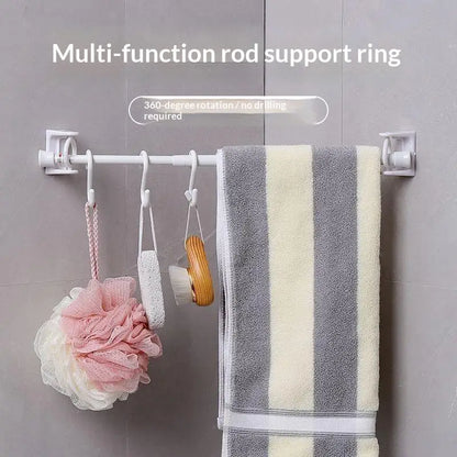 360° Rotatable Self-Adhesive Curtain Rod Brackets (2 Pcs)