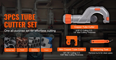 Tubing Cutter Set with Deburring Tool