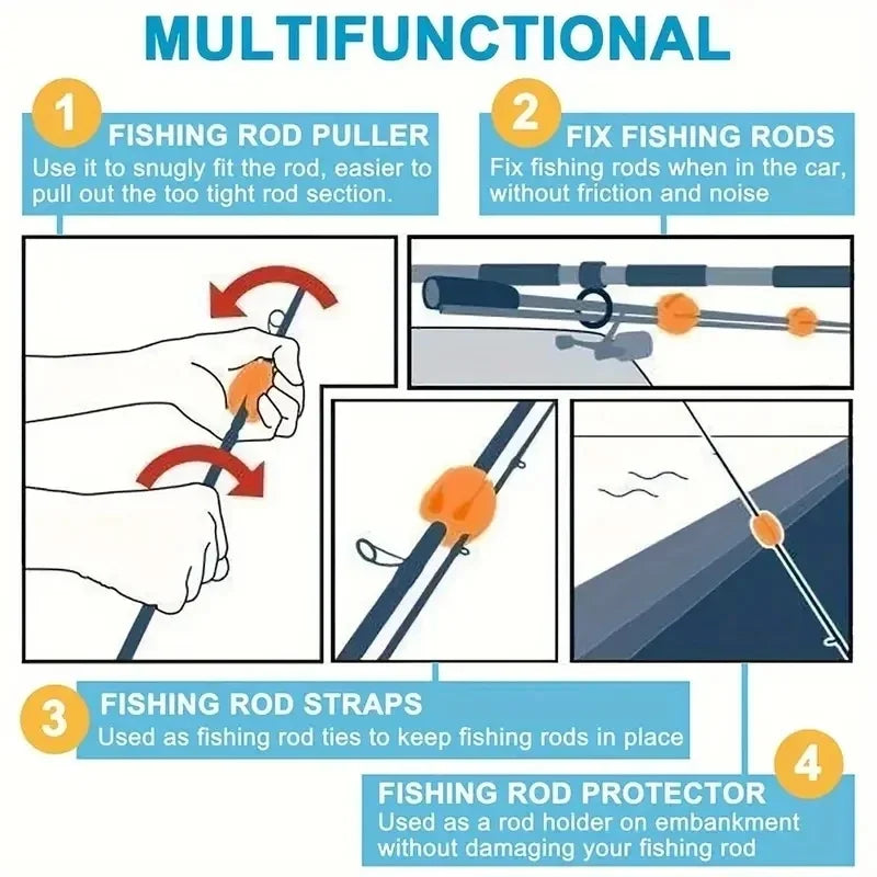 Multi-Functional Silicone Fishing Rod Ball Clips