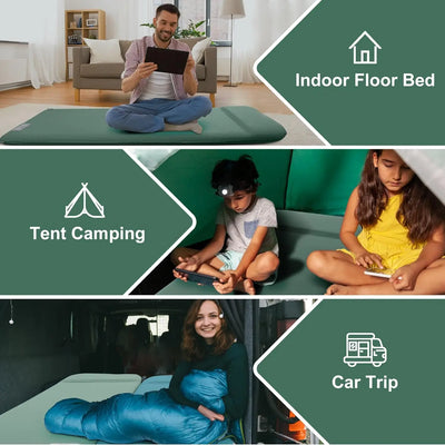 Self-Inflating Memory Foam Camping Mattress with Pillow