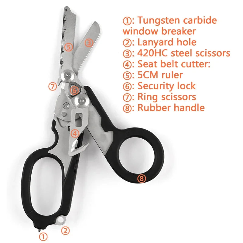 6-in-1 Foldable Emergency Rescue Scissors