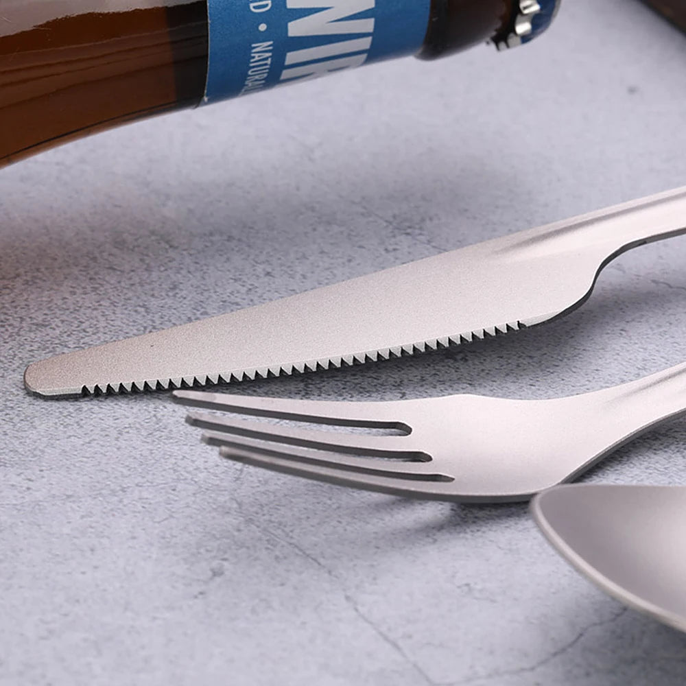 4-in-1 Titanium Camping Cutlery Set