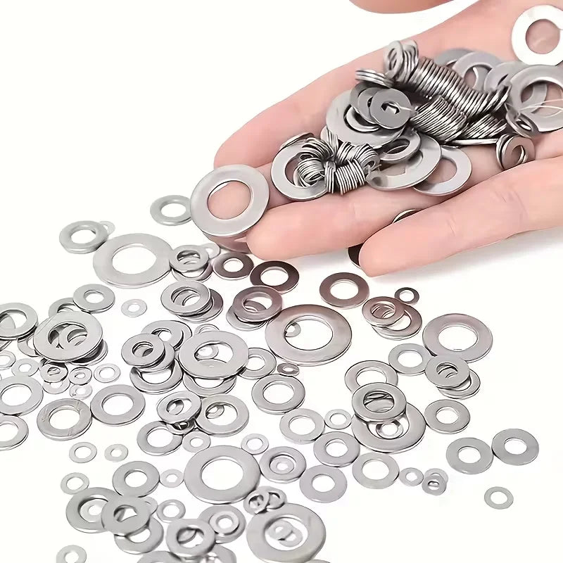 Stainless Steel Flat Washer Assortment Kit (M2–M10)