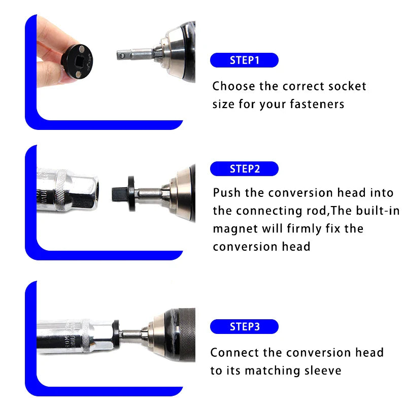 4PC Magnetic Socket Adapter Set