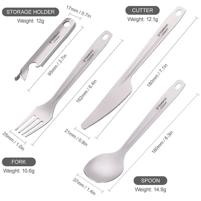 4-in-1 Titanium Camping Cutlery Set
