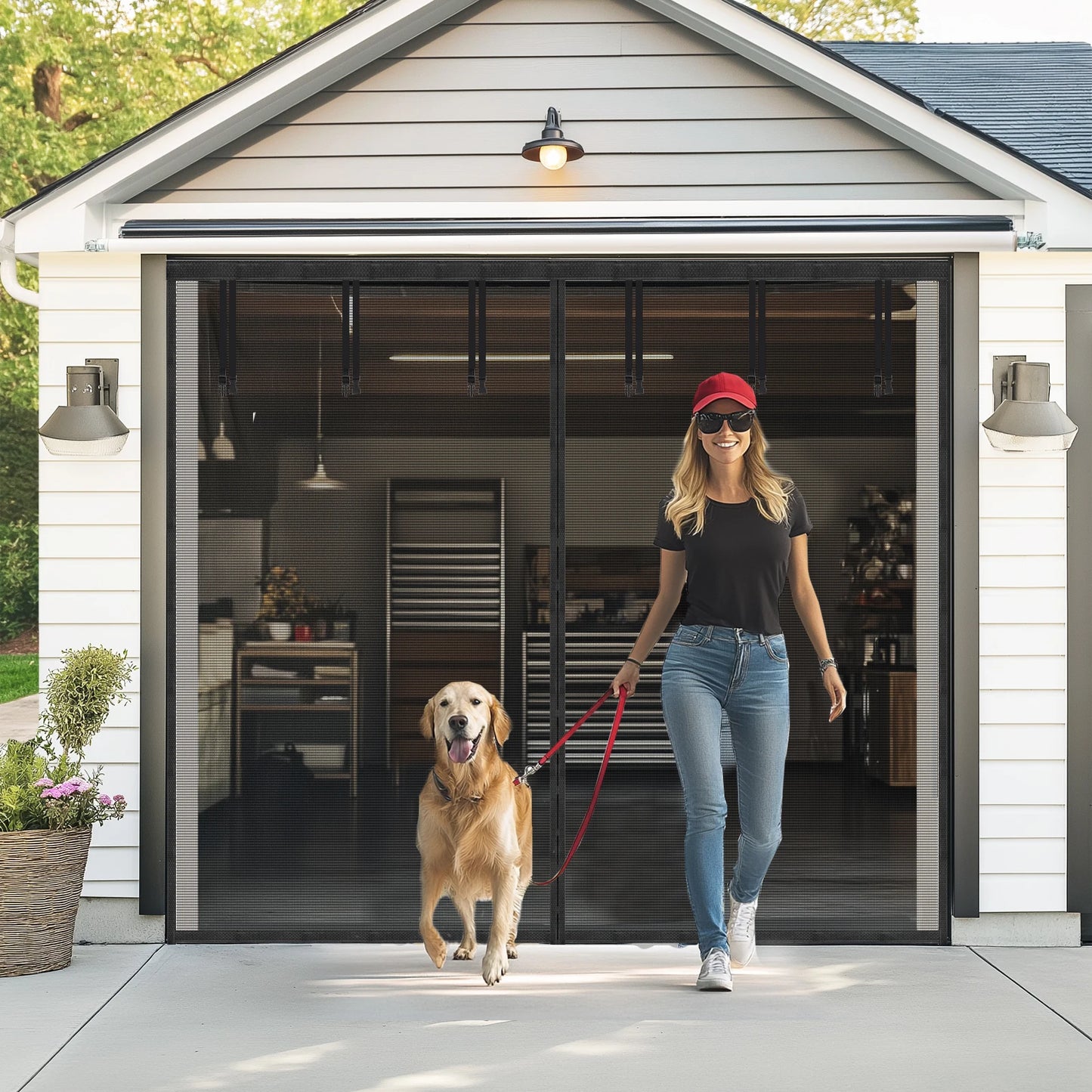 Magnetic Garage Screen Door for 2-Car Garage