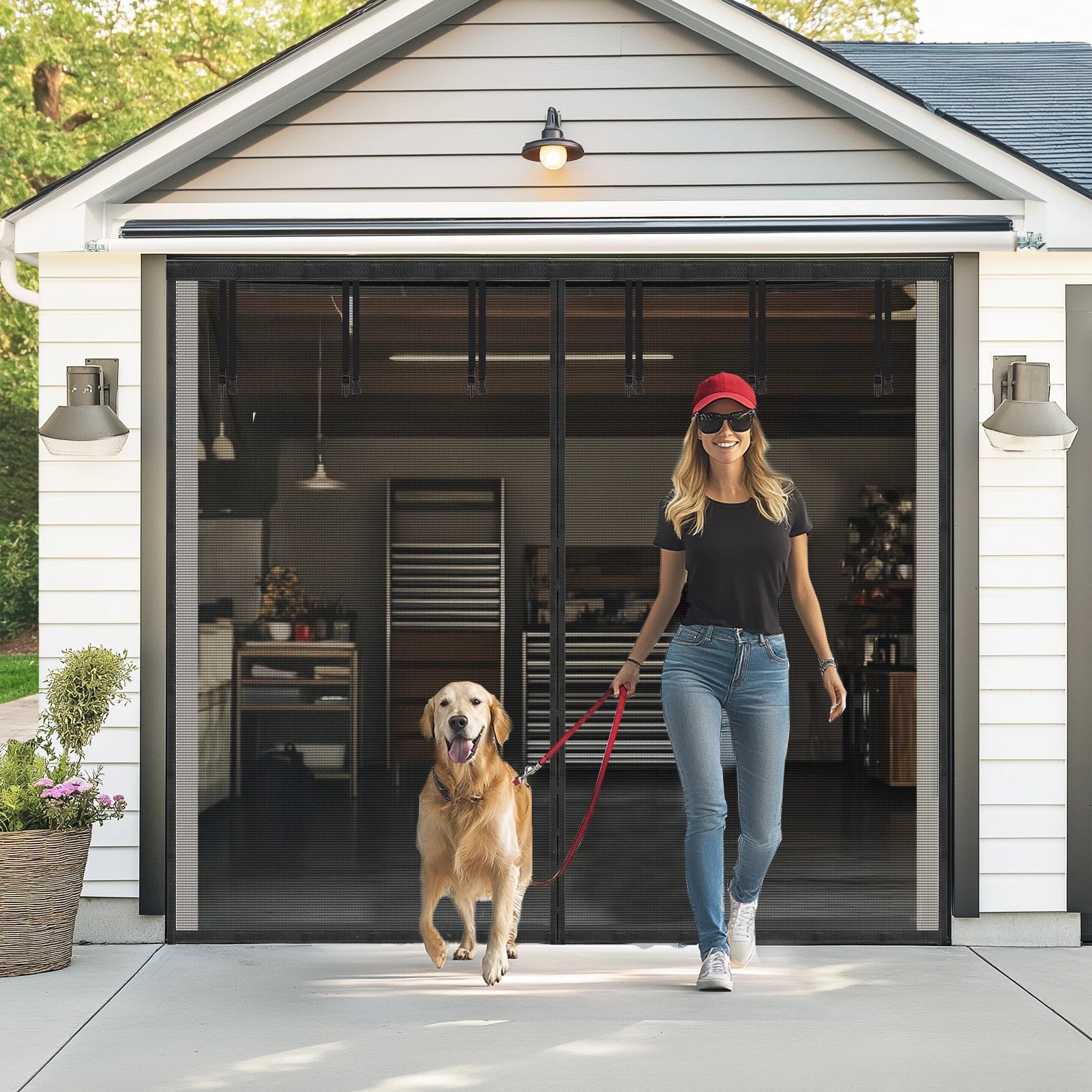 Magnetic Garage Screen Door for 2-Car Garage