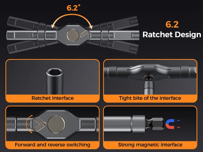 74-in-1 Magnetic Ratchet Screwdriver Set