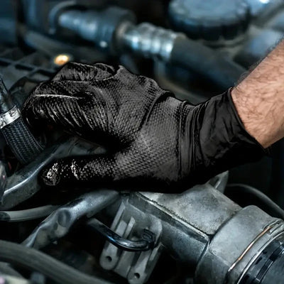 Heavy Duty Black Nitrile Gloves - Premium Quality